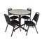 Kobe Kobe Round Table & Chair Set, Wood, Metal, Vinyl Top, Maple TKB42RNDPL29BK - alternate 1